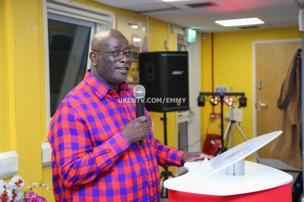 H.E. Ambassador Manoah Esipisu, High Commissioner of the Republic of Kenya, at the Emmy Kosgei concert, London, United Kingdom urges Kenyans living in diaspora to take up Diaspora Funeral Cash Plan
