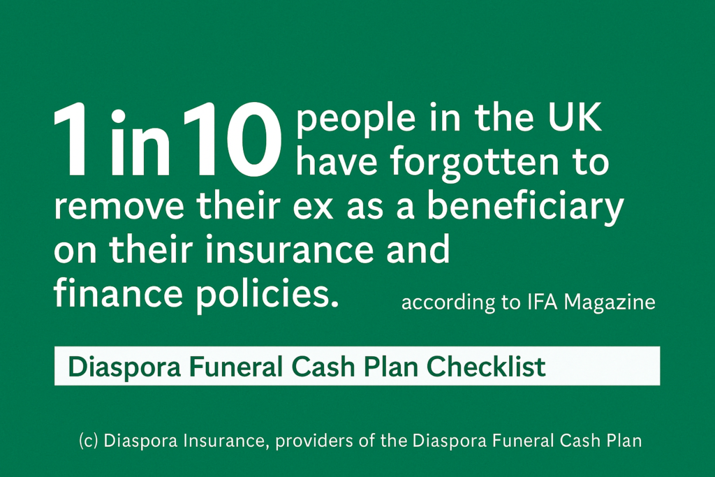 Diaspora Insurance Checklist 1 in 10 people forget to change beneficiaries