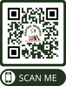 QR Code for Michael V Card. Michael is Business Development Manager Nigeria Corridor at Diaspora Insurance