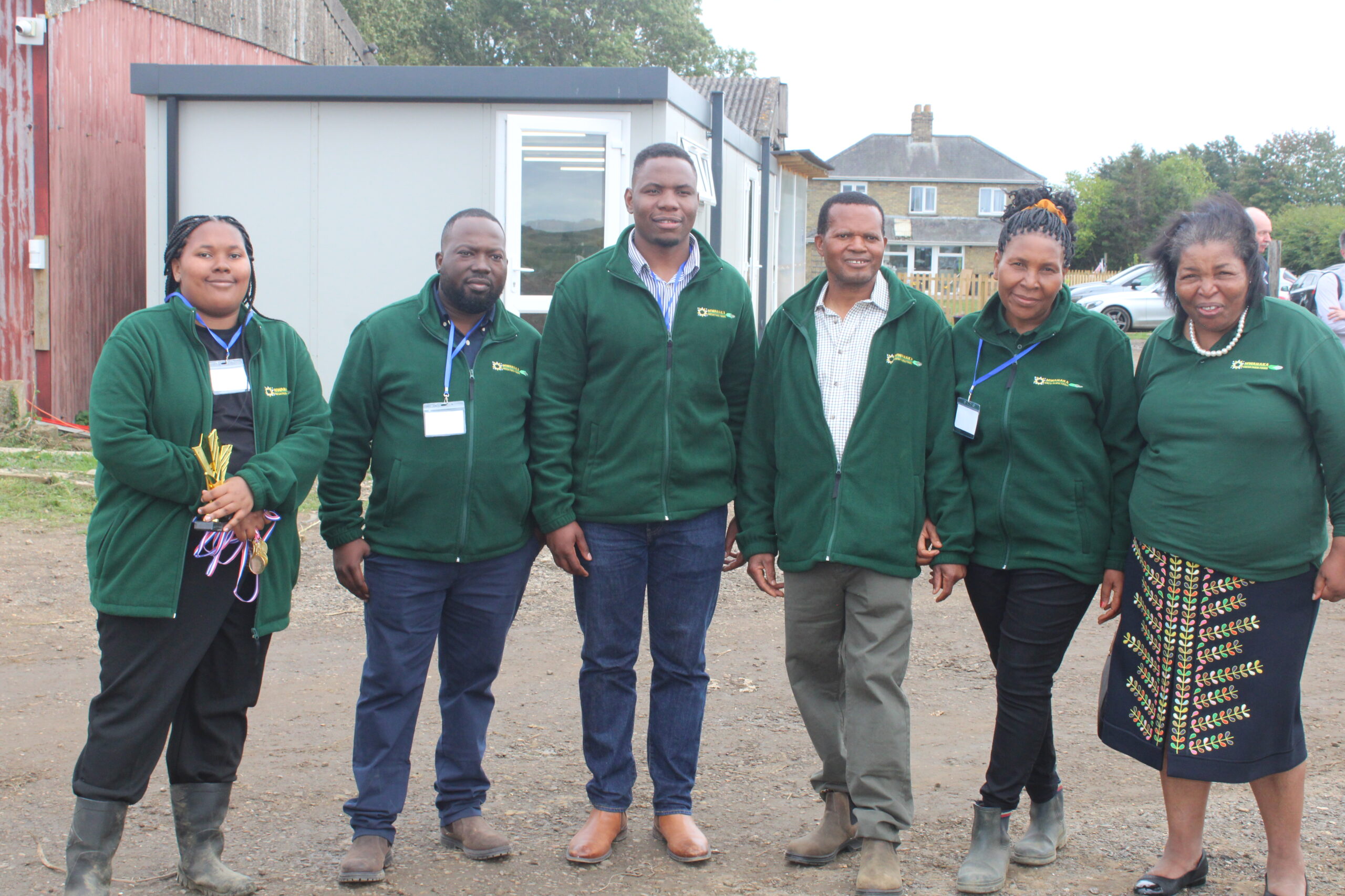 David Mwanaka, his wife Brenda and Mwanaka farm staff members