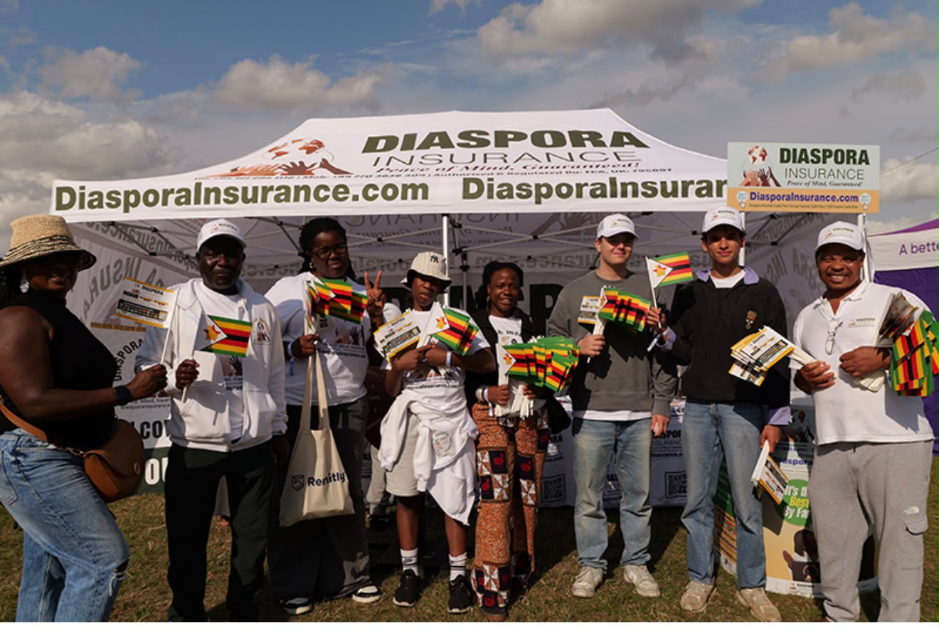Diaspora Insurance exhibition stand at Zimfest 2025